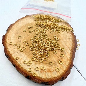 100 Gold Plated Jump Rings: 3mm Open Connectors