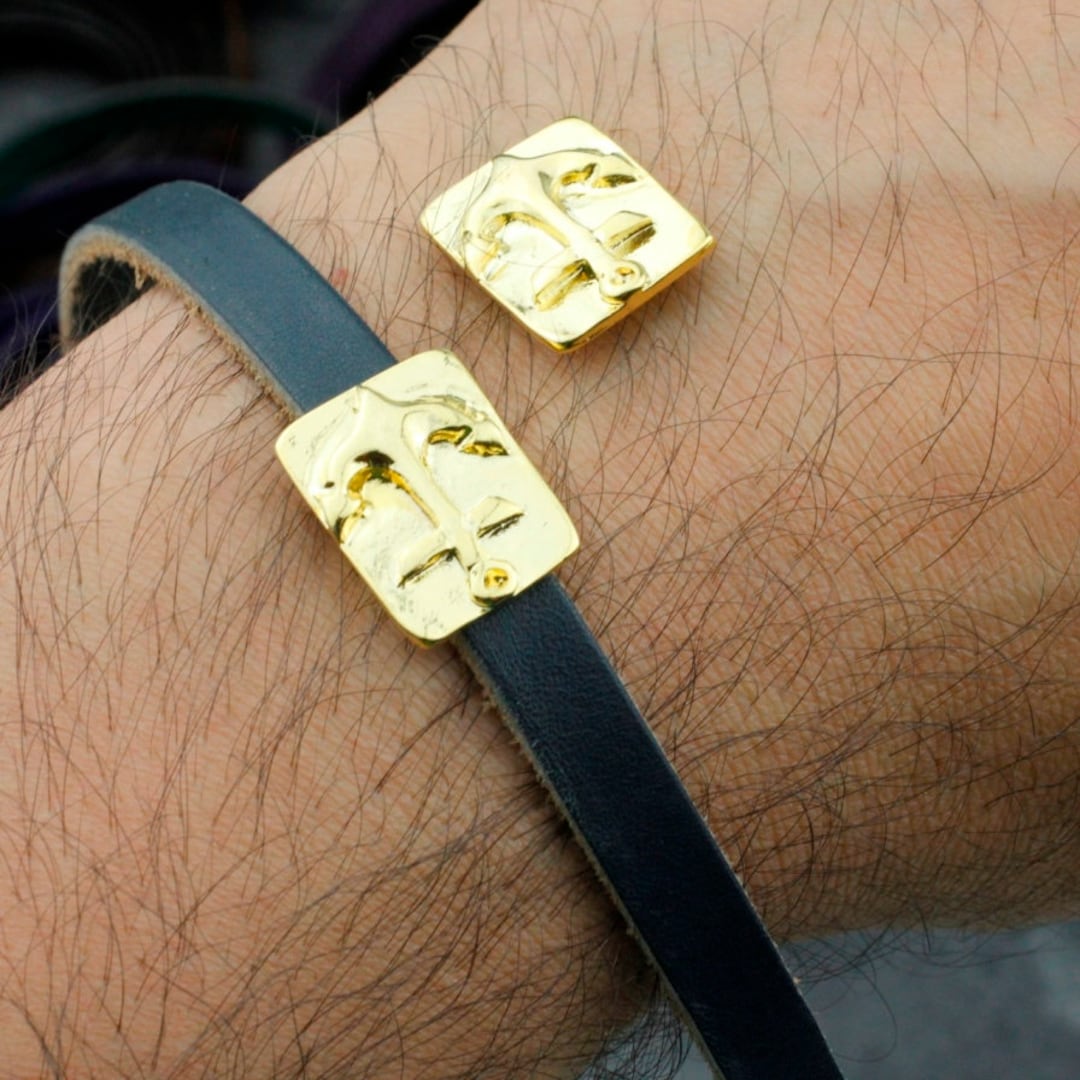 24k Gold Plated Anchor Slider Beads, Zamak Beads, Metal Beads for