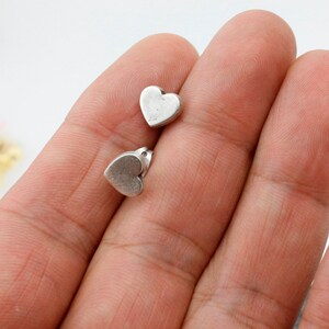 5 Pairs Tiny Heart Stud Earrings: Sterling Silver Plated