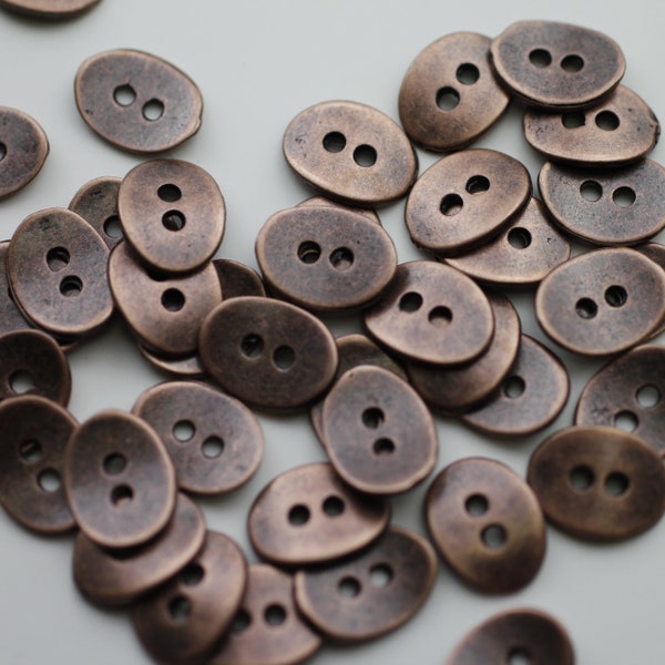20 Button Clasps, Oval Button Connector for Knot Bracelet Clasps, DIY Wrap Bracelet, bracelet making supplies, Antique Copper, zm725ac