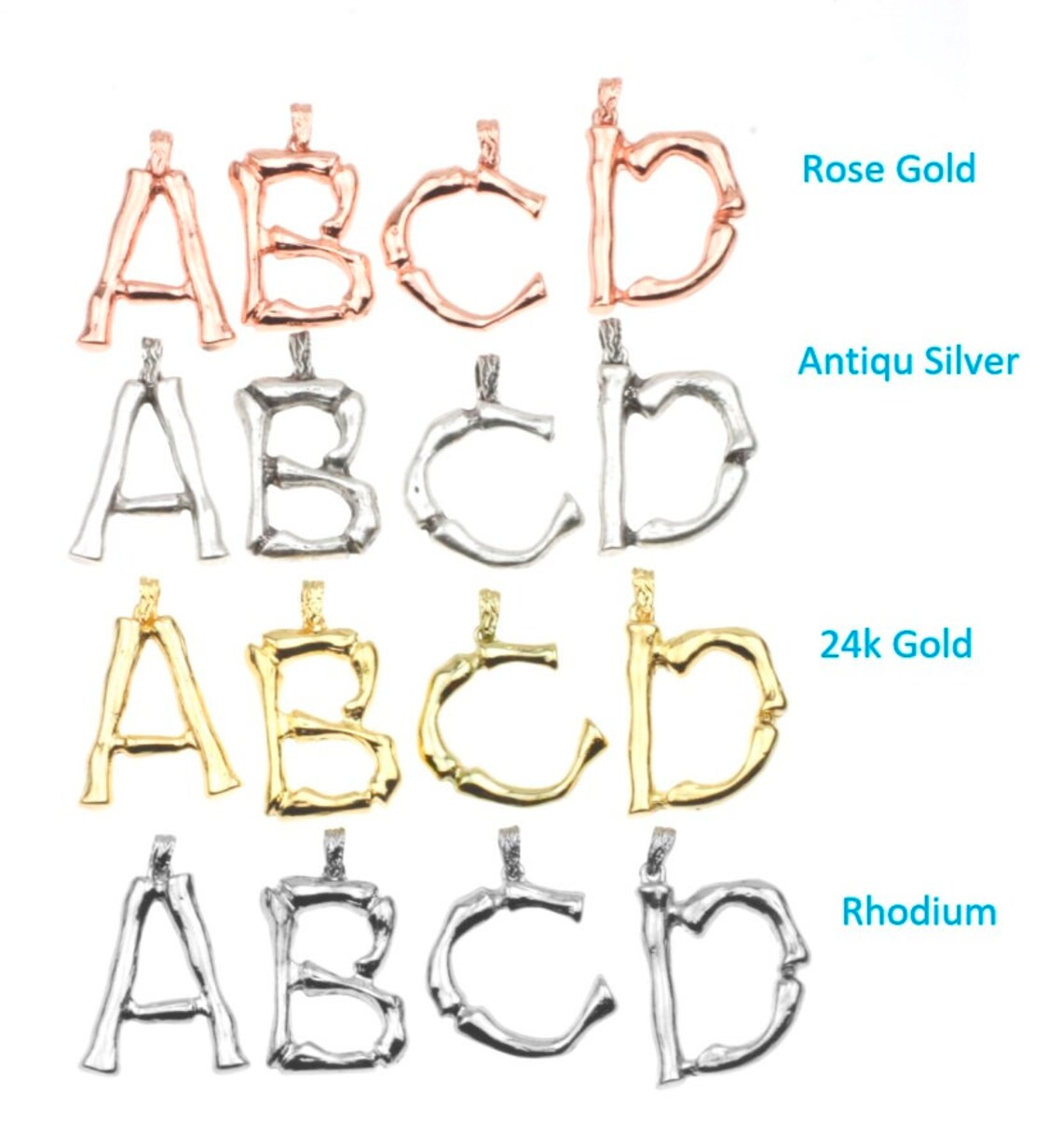Alphabet Letter Pendant Initial Alphabet Letter Silver - Etsy