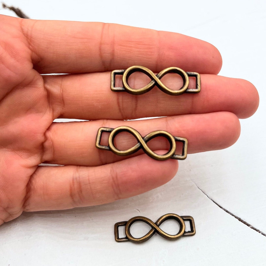 10 Antique Bronze Infinity Connector Charms: Zamak Jewelry Making - Etsy