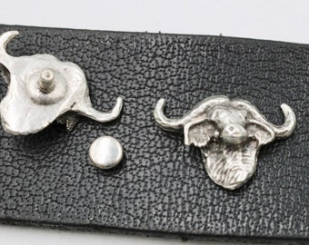 Bull Head Rivet: Silver Gothic Horn Stud for Leather Crafts (10 Pcs)