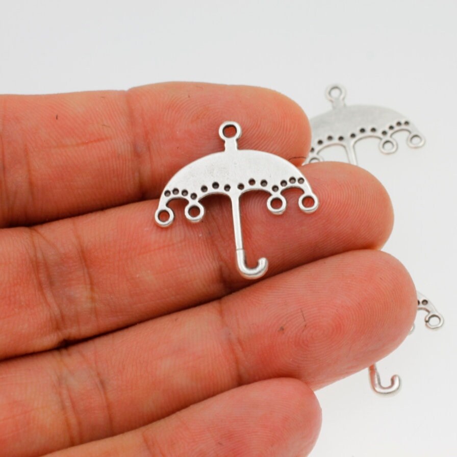 10 Sterling Silver Filled Umbrella Charms Dainty Charms Etsy