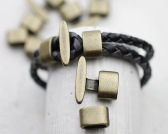 5 Sets Bracelet Clasps, T-Bar Hook Clasp, Clasps for Leather Bracelets, Antique Brass cord Clasps, wholesale jewelry supplies, zm907ab