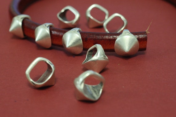 10 Slider Beads, Bracelet Making Supplies, Leather Cord Slider