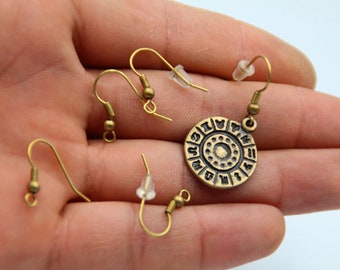 20 pcs Antique Brass Earring Hooks, Fish Hooks, Ear Wires, French Hook Earrings, Gold Earrings, Earrings Findings, Antique Bronze, zm206