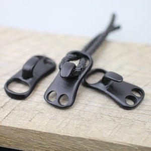5 Matte Black Bracelet Clasps: Zamak Leather Hook Closures