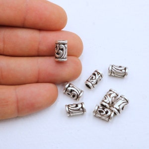 Silver Noodle Tube Beads: Zamak DIY Jewelry Making Supplies