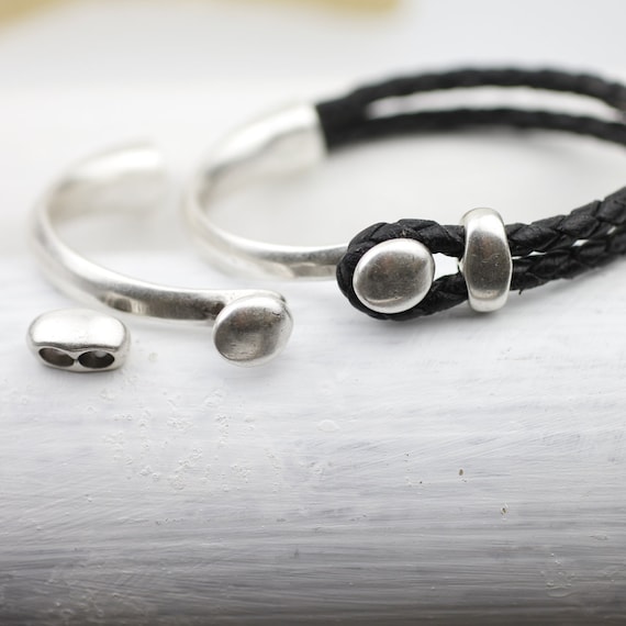 3 Half Cuff Bracelet Clasps, Antique Silver Clasp, Bracelet