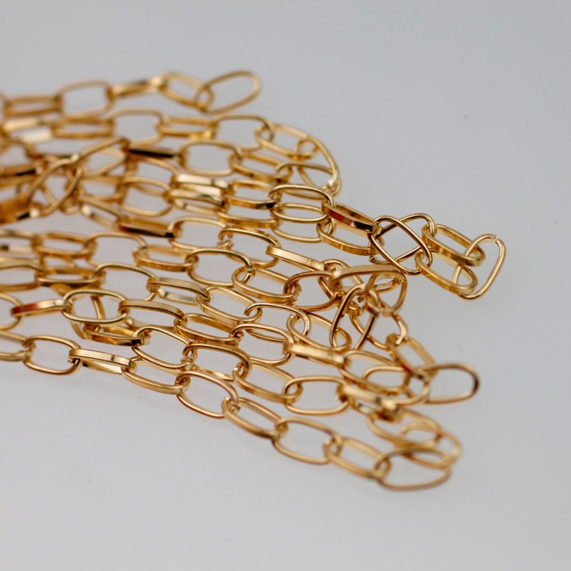 Paperclip Chains 24k Gold Plated Gold Chains Bulk Chain for Etsy Sweden