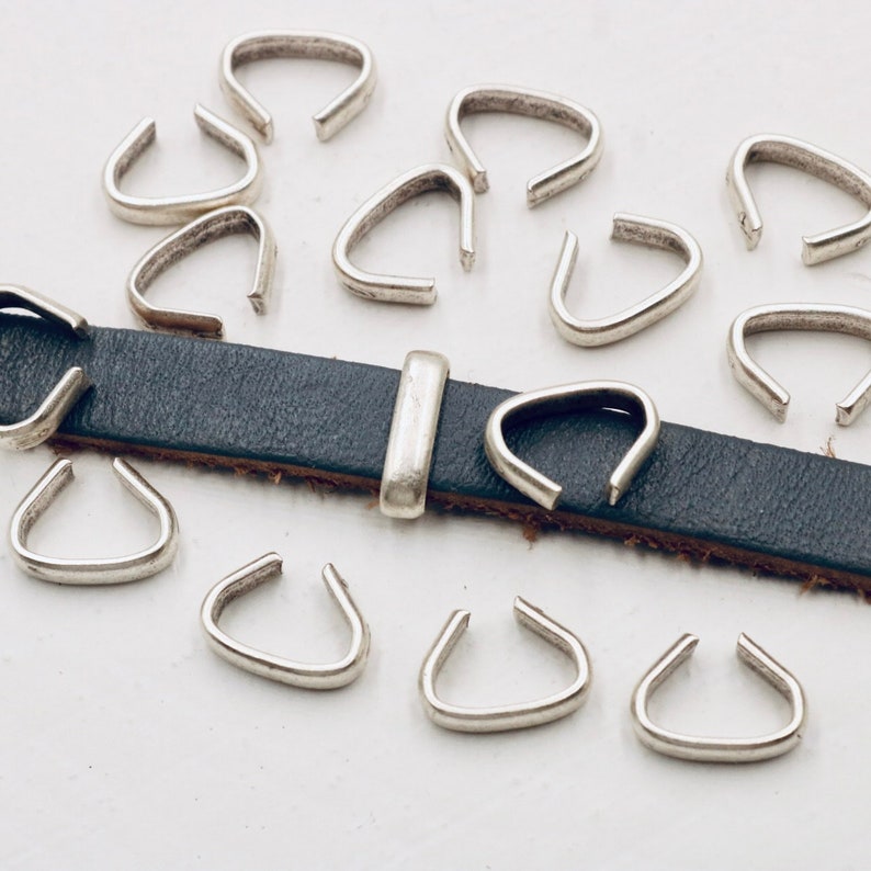 Leather Robe Crimp Antique Silver Fold Over Cord Crimp: 4mm Leather Fastener (50 Pcs) - Etsy