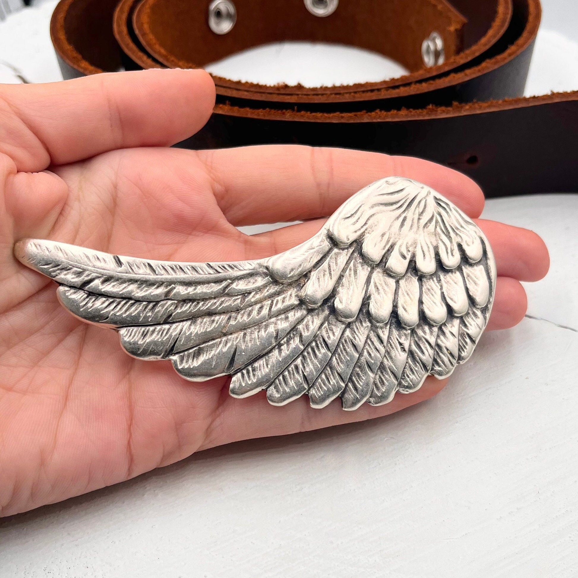 1970 Hippie Buckle Modernist Brutalist Angel Wings ABSTRACT BRUTALIST HIPPIE MOON/ SUN BELT BUCKLE! VINTAGE  main image 3