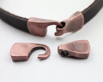 5 fermoirs de bracelet en cuivre antique : accessoires pour bijoux crochets en zamak