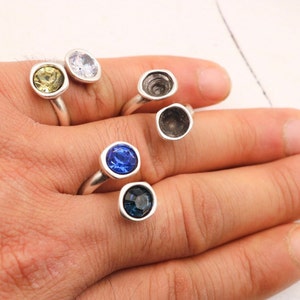 Base Ring Blank Bezel Settings, Cabochon, Adjustable Ring Bezel, fit for 8mm Stones, DIY Bezel Blanks for Jewelry Rings Making, Gift, 3 Pcs