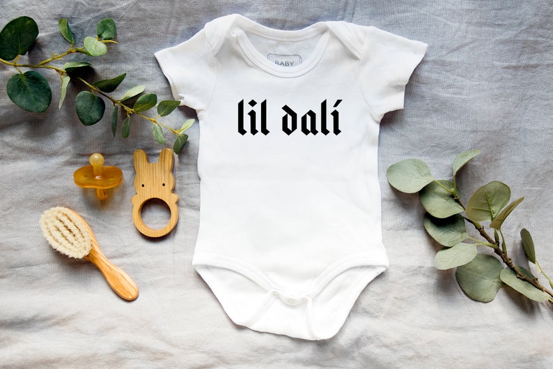 Lil Dalí Salvador Dali One Piece Bodysuit, baby, baby boy, baby gifts, baby girl, baby one piece, baby outfit image 1