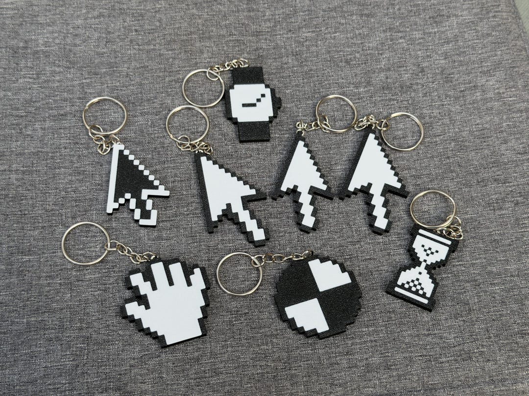 Retro Mouse Cursor Keychain Pixel Art Macintosh Windows 3D Printed - Etsy