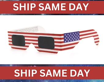 Solar Eclipse Glasses: ISO & CE Certified, Eclipse 2024, Same-Day Shipping!