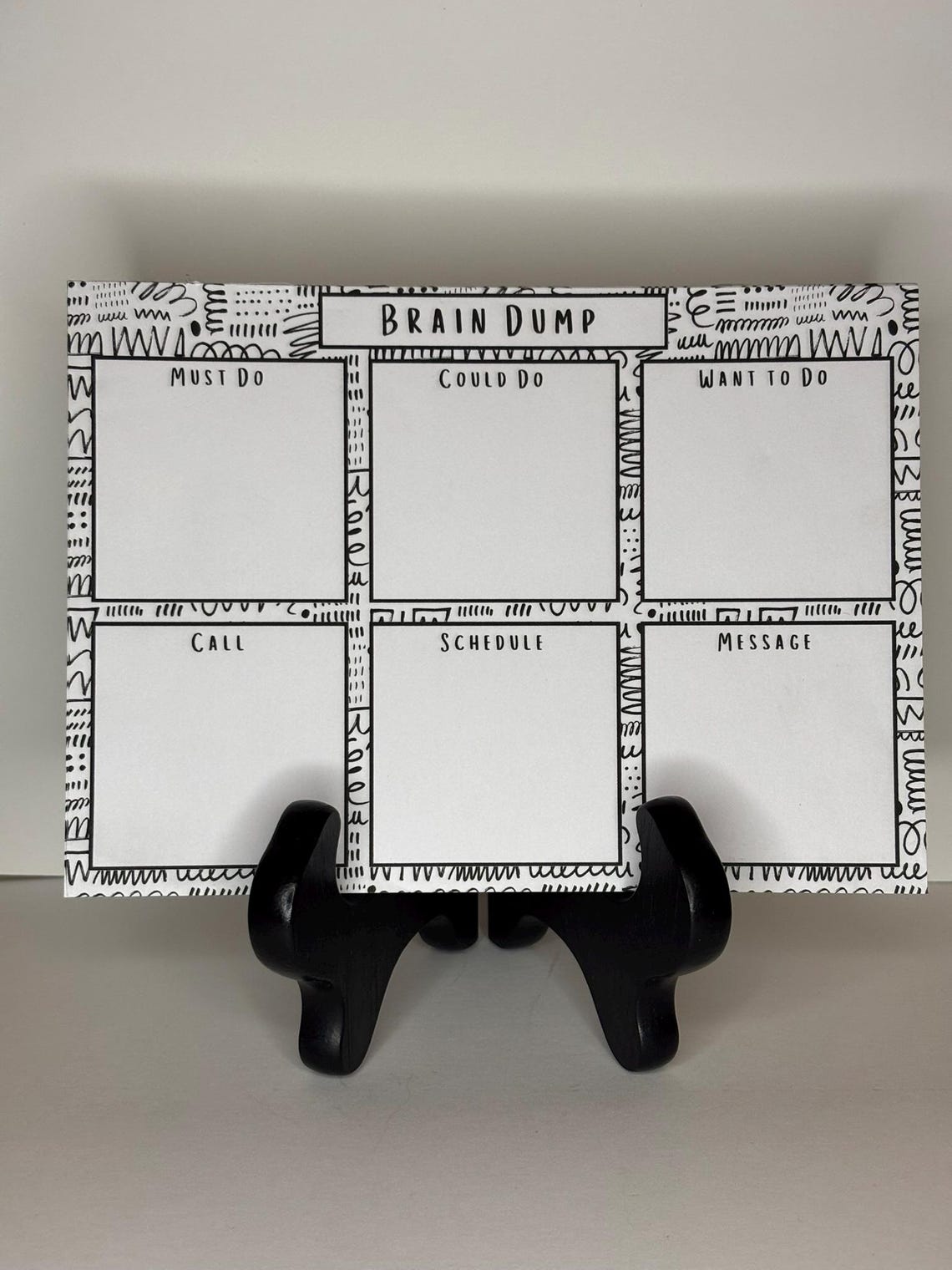 Brain Dump A5 Notepad | Doodle Border Tear-away Pad - Etsy