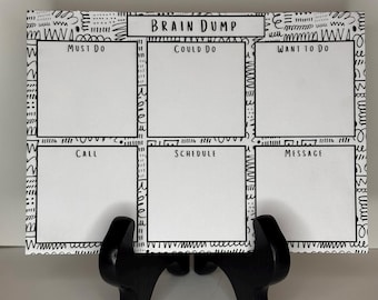Brain Dump A5 Notepad | Doodle Border Tear-Away Pad