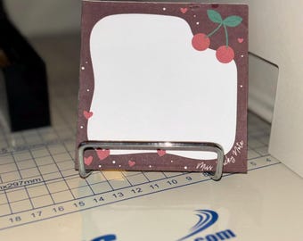 Cherry Notepad: Square Tear-Off Memo Pad | Sweet Stationery Handmade in Traverse City, MI