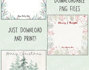 Digital Christmas Sticky Notes Bundle | Printable Notepads & Digital Planner Stickers