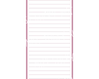 Pink Sweetheart Floral To-Do List | Printable Long Notepad | 3.5x7.75 Inch Grocery List | Digital Download