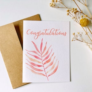 Tarjeta de felicitación de acuarela hecha a mano / Papelería / Felicitaciones / Tarjeta de felicitaciones / A2 / Tarjetas de notas