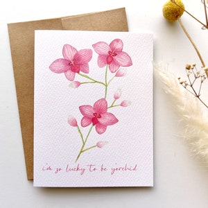 Handgemachte Aquarell Grußkarte | Grußkarten | Muttertagskarten | Orchidee | A2 |