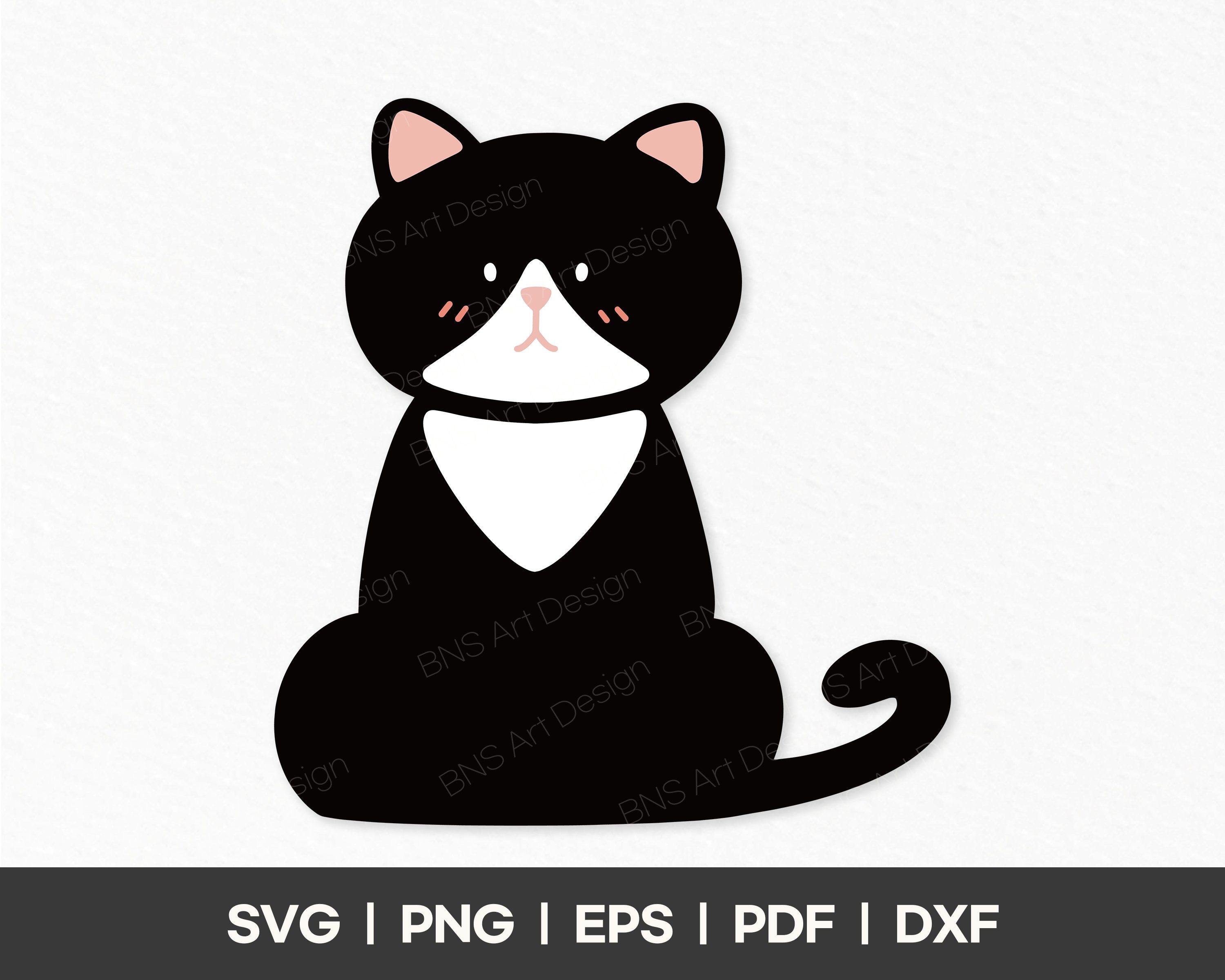 Tuxedo Cat Clipart Cute Black Cat SVG Tuxedo Cat Svg Png - Etsy UK