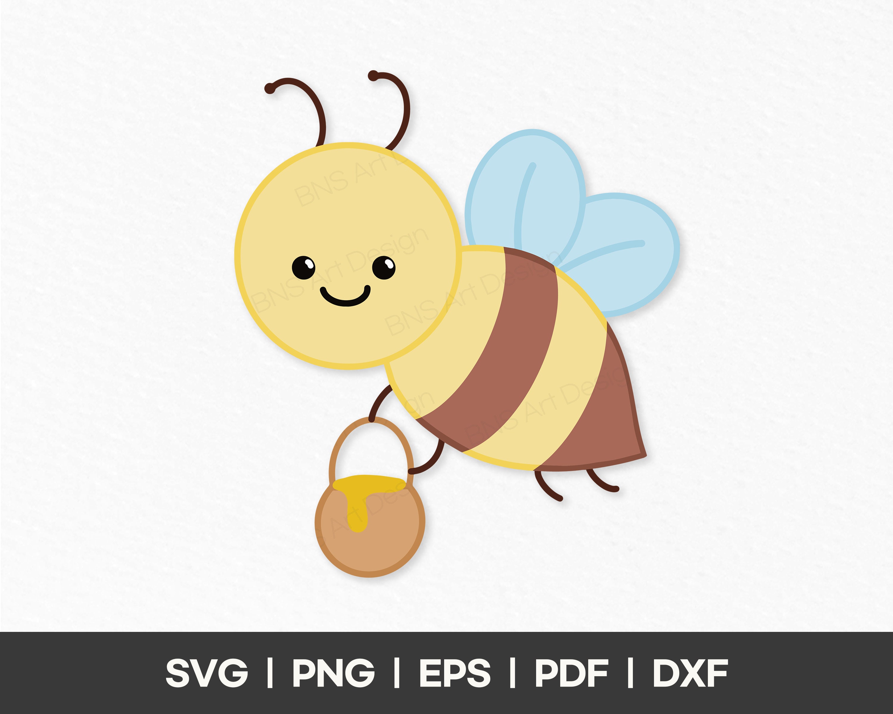 Honigbiene Clipart Süße Kleine Honigbiene Svg Png Eps Etsy