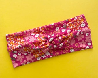 Fuchsia Floral Headband