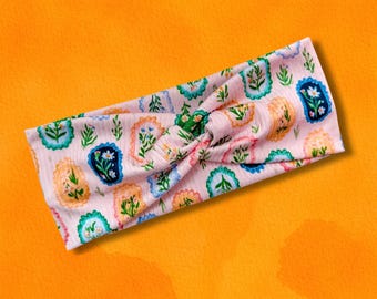 Soft Floral Headband // Stretchy Twisted Hair Accessory