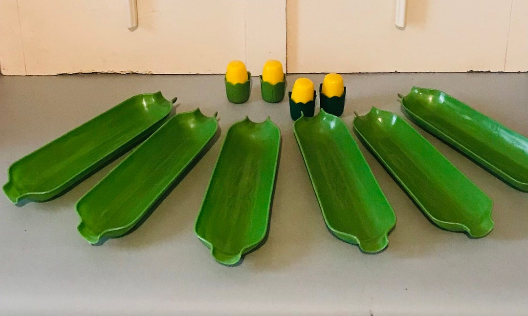 Vintage Corn on the Cob Holders With Salt & Pepper Shakers 10piece Set Kitsch Kitchen Etsy