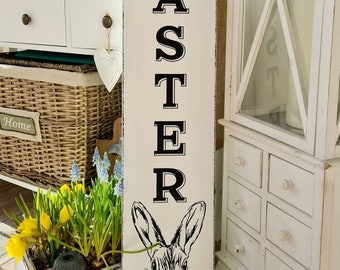 Happy Easter, Ostern, Frühling, Osterdekoration, Landhaus, Farmhouse, Großes Holzschild, Schild, Dekoration, liebevoll handgemacht