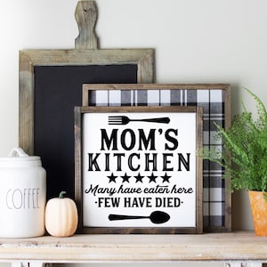 Farmhouse Sign Moms Kitchen Cottage Decor Shabby