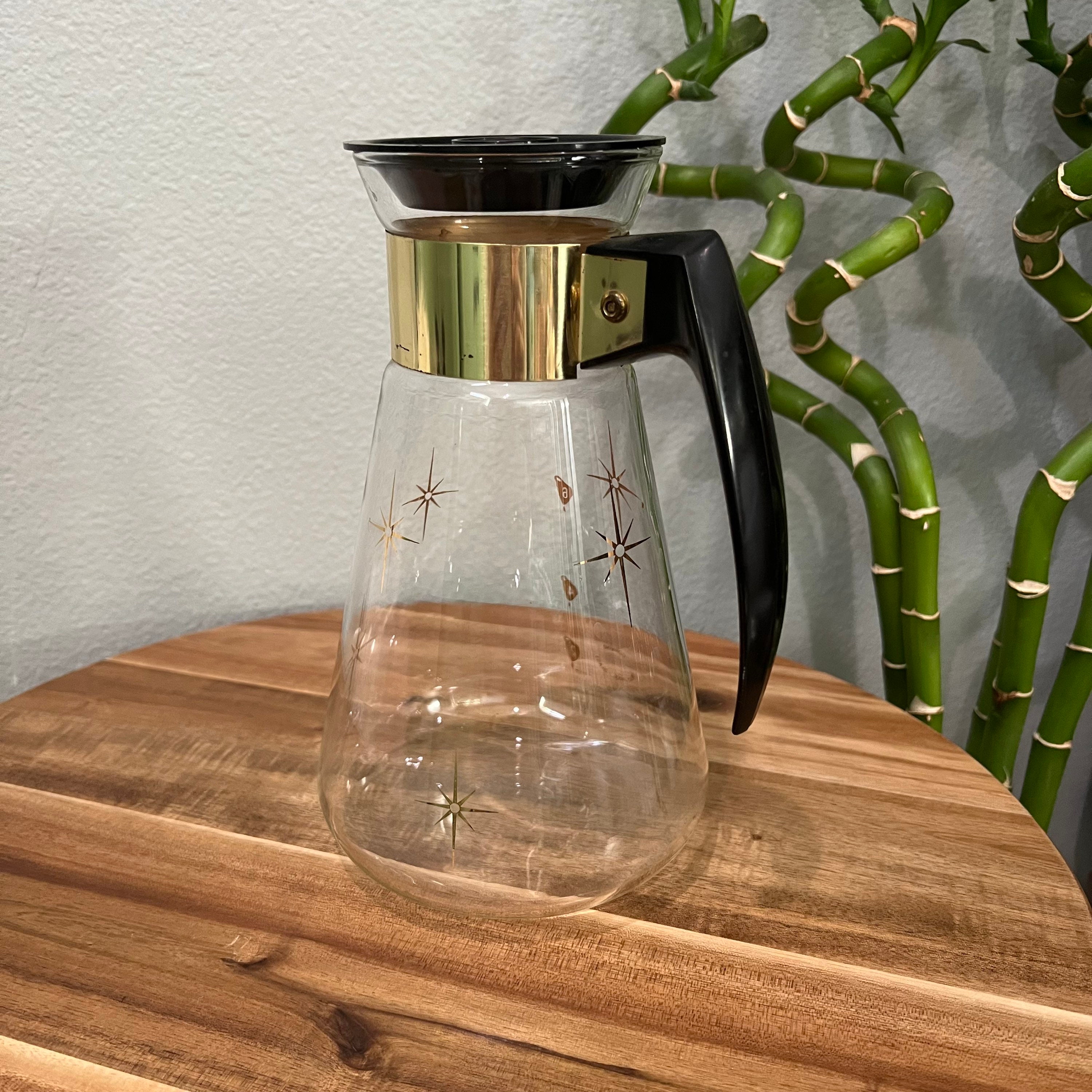Vintage Pyrex 1960s Atomic Star Burst 6 Cup Coffee Pot Carafe