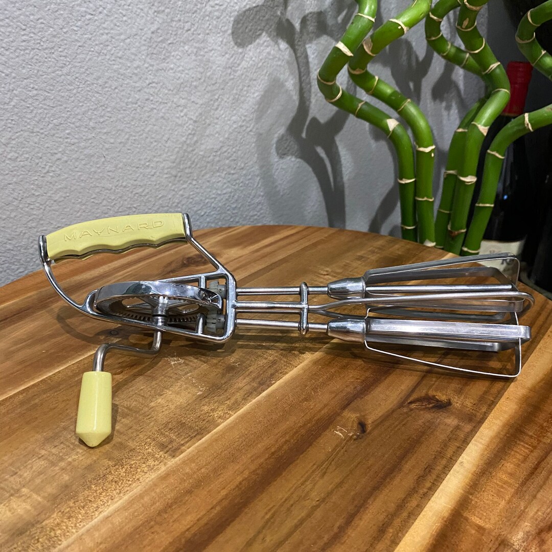 Vintage Maynard Hand Egg Beater USA Stainless Etsy