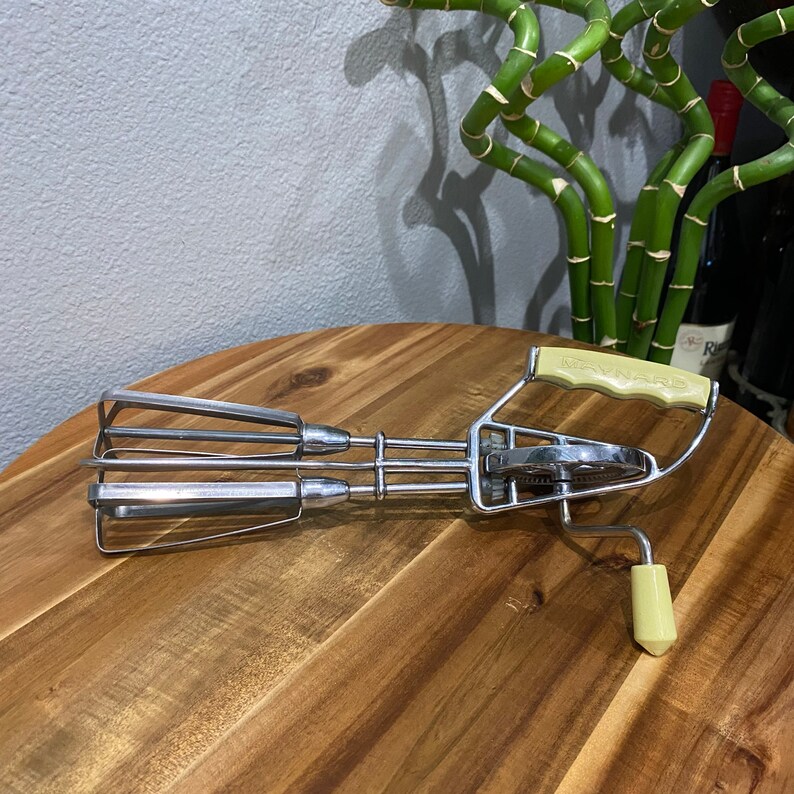 Vintage Maynard Hand Egg Beater USA Stainless Etsy