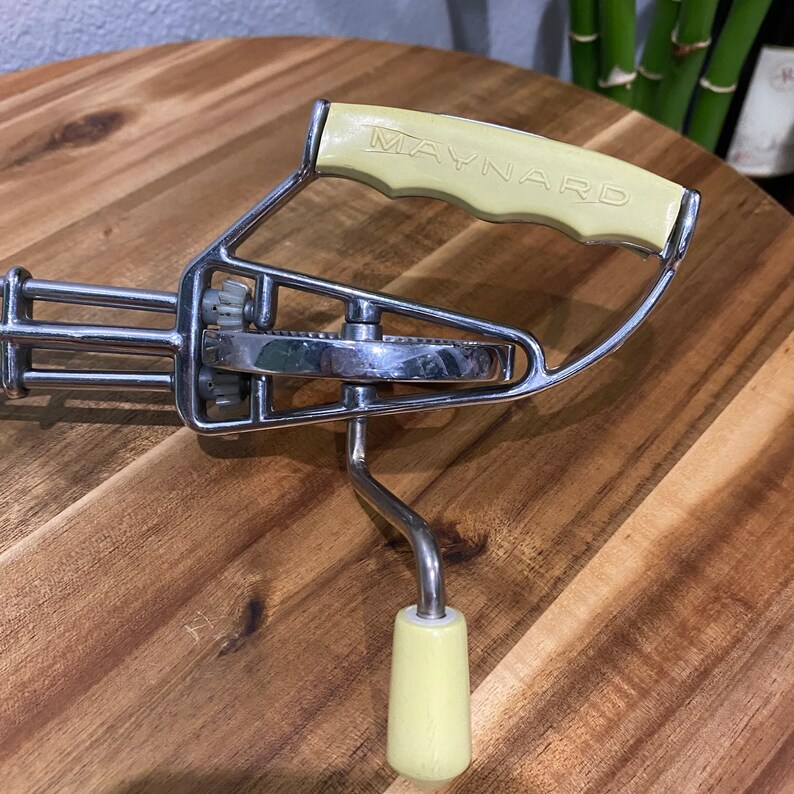 Vintage Maynard Hand Egg Beater USA Stainless Etsy