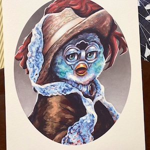 Fancy French Furby Print Signed & Dated  - Classical 8 x 10 Print on Deluxe Watercolor Paper - High Quality Regal Renaissance