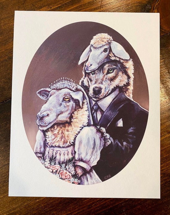 Wolf in Sheep's Clothing Print Wedding Animal Art, Quirky Pun - Etsy Wolf in Sheep's Clothing Print Wedding Animal Art, Quirky Pun - Etsy