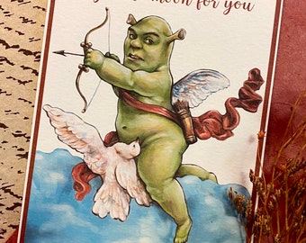 Shrek Alla hjärtans dag-kort - Roliga romantiska utskrivbara (digital nedladdning)