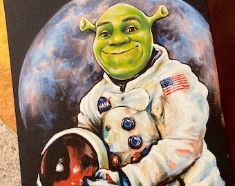 Stampa Astro Shrek – Carta acquerello deluxe firmata 8x10