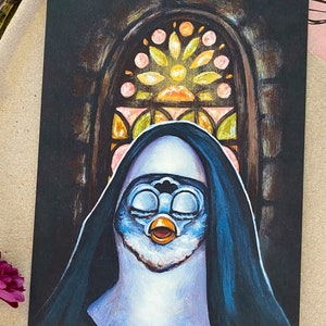 A Sister’s Prayer Furby Druck signiert & datiert - 13x18 schrulliger Kunstdruck auf Deluxe Aquarell Papier - Hohe Qualität