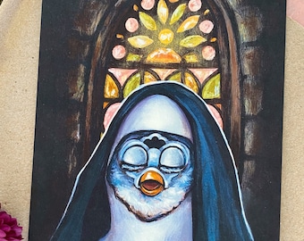Nunna Furby Konsttryck – Systers bön, udda akvarell