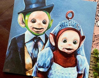 Teletubbies Bröllopskonsttryck – Begränsad upplaga, Romantisk Gåva