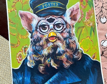 Furby Postman Konsttryck – Van Gogh-inspirerad Joseph Roulin, roligt lyxigt akvarellpapper