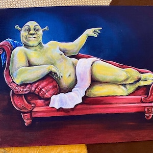 Renaissance Shrek Print Signed & Dated- Renaissance Print on Deluxe Watercolor Paper - High Quality Classical Art