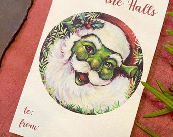 Etichette regalo di Babbo Natale Shrek - Divertente regalo di Natale anni '90 (download digitale)